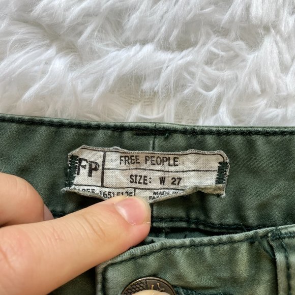 Free People Mid Rise Sueded Utility Cargo Zip Ankle Pants in Green - Picture 4 of 11